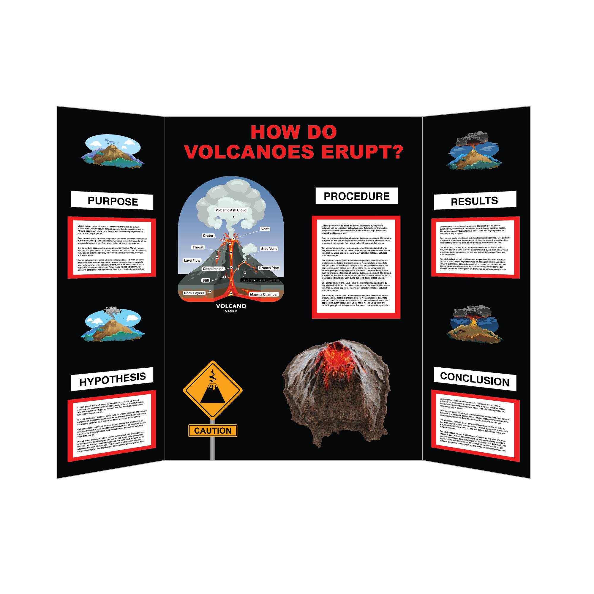 12 Pack: Corrugated Tri-Fold Display Board